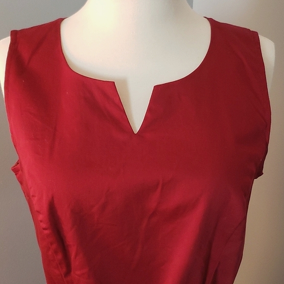 2 SHIFT DRESSES LINED BURGUNDY & OTHER IS CREAM BROWN TURQUOISE V NECKS SIDE ZIP - Picture 4 of 13